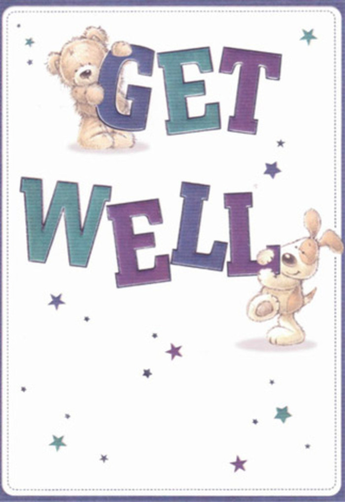 Overflowing with gentle affirmation, this get well card speaks volumes through its charming depiction of friendship-qualities deeply valued in Winchmore Hill. Illustrated in inviting brown and cream, a cuddly bear steadies himself atop the oversized 'GET,' overshadowed just enough by a spirited puppy whose soft, floppy ears and soulful eyes offer a tender counterpoint at the word 'WELL.' The confident typography, graduated in tones of purple and blue-green, grounds the scene in reassurance, while a flurry of little stars-scattered like petals across a soft white backdrop-enhances the magical, uplifting mood. The textured illustrations all but beg to be touched, evoking a tactile sense mirrored by the velvety petals found in arrangements at nearby Winchmore Hill florists. The scene feels light and fresh, a breath of hope styled as lovingly as any bespoke bouquet created for residents along Vicars Moor Lane. Pairing this card with a fresh delivery bridges that vital human connection, sending not just a message but a surge of caring energy that shines throughout Winchmore Hill's friendly streets. Its soft luminosity and gentle whimsy offer a perfect remedy for melancholy-a thoughtful companion on the journey toward well-being.
