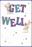 Channelling optimism and comfort, this illustrated get well card brings a smile that would be right at home in Winchmore Hill's leafy avenues. At centre stage, a plush teddy bear with a warm, cocoa hue and a lively puppy with velvety floppy ears are joyfully engaged in supporting the large, colourful letters that spell 'Get Well.' The indigo and teal shades of the hand-drawn text pop against a background of creamy white, imparting gentle vibrancy and calm-much like the bespoke floral creations found at Flowers Winchmore Hill. Surrounding the text, whimsical stars in deep blue, lilac, and periwinkle seem to twinkle with every glance, infusing the design with hope and playful energy. Each line and brushstroke hints at softness and emotional comfort, inviting the recipient to imagine a tactile embrace. Perfect for sending genuine kindness and boosting spirits, this card pairs beautifully with same-day flower delivery across Winchmore Hill, offering both visual and emotional solace for those on the mend.